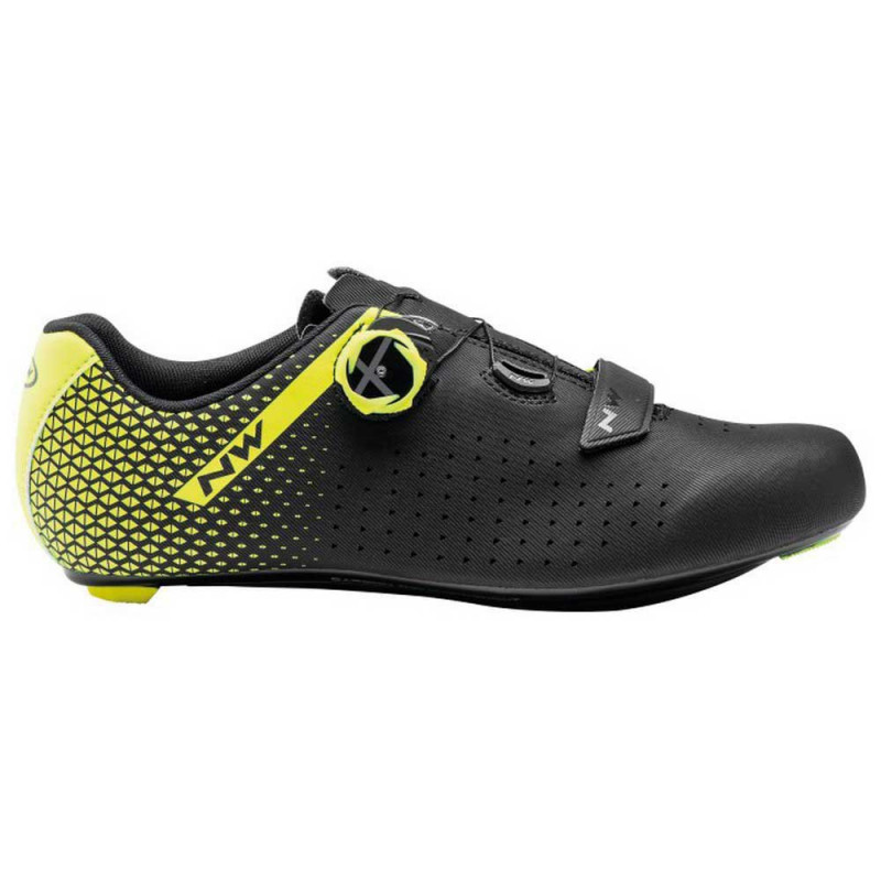 Northwave Core Plus 2 Road Shoes Fluorescent Yellow Black - Marrey Bikes
