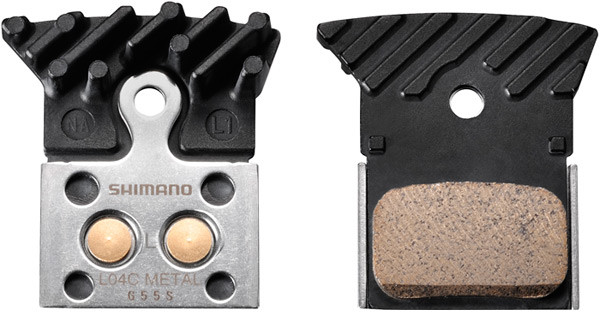 Shimano L04C disc brake pads and spring, cooling fins